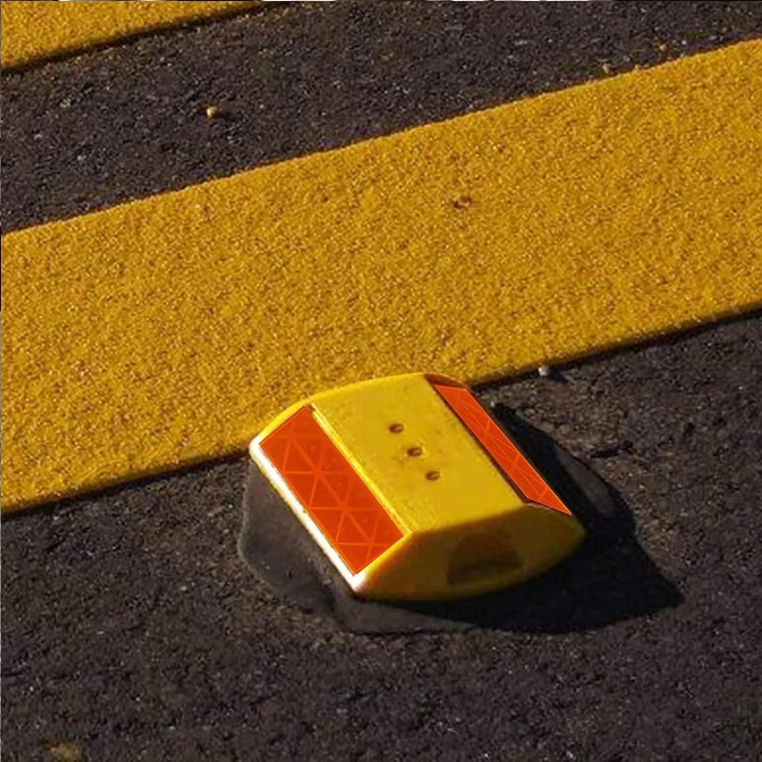 Close up of road markers